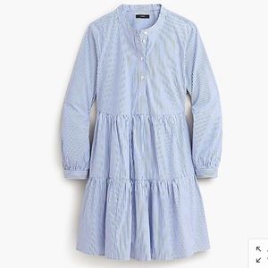 J Crew Factory striped cotton poplin dress